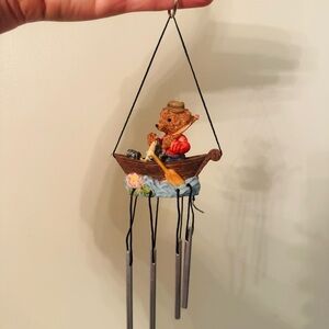 Charming Bear in Boat Wind Chime